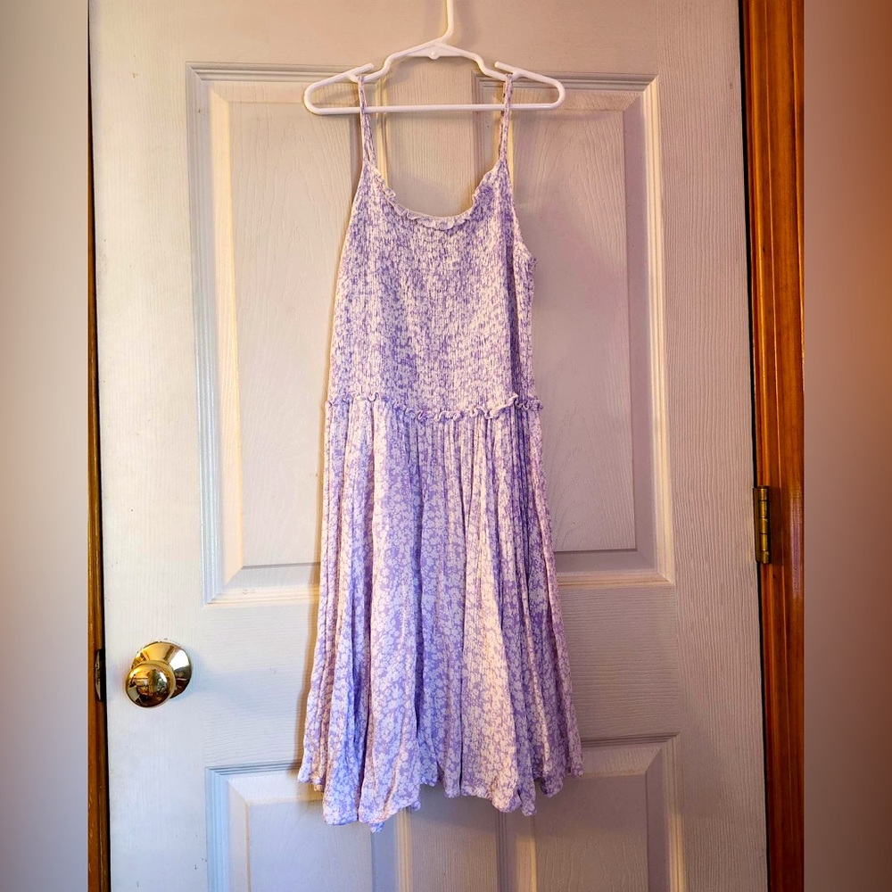Purple And White Floral Sundress